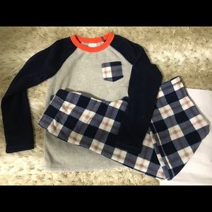 Lands End Boy Chest Pocket Fleece PJ set